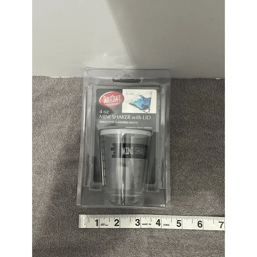 TableCraft 4 oz Mini Shaker with Lid Glass Shot‎ Shaker H1433L Clear